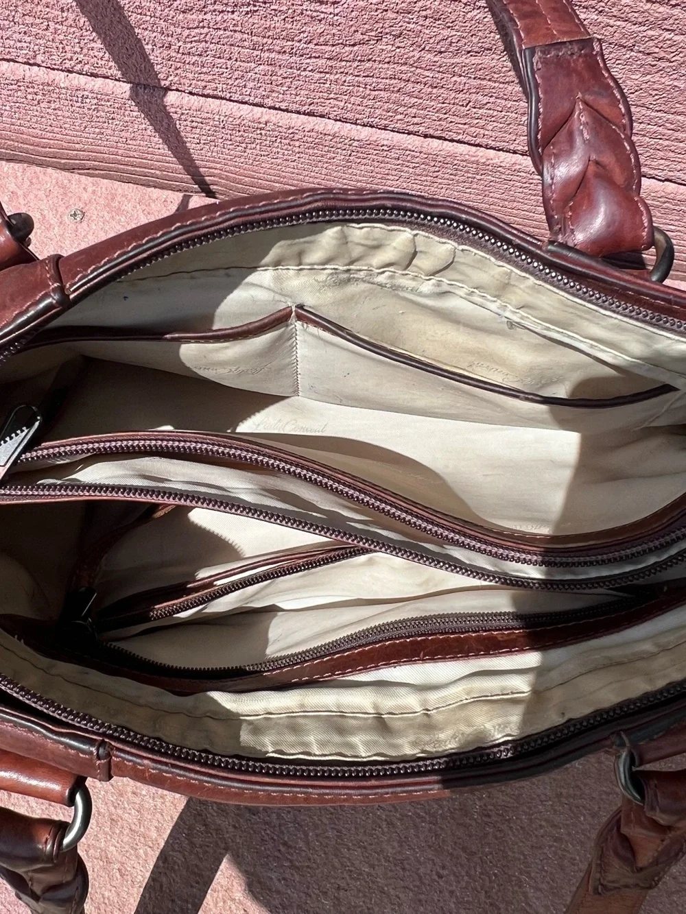 Women's Burgundy Leather Shoulder Tote